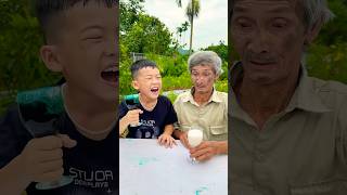 Hai ông cháu trêu trọc nhau siêu dễ thương p2 😂😱👶🏻♥️👴 #shorts #cute