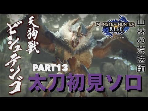 【モンハンライズ】実況Part13 ビシュテンゴ太刀初見ソロ【モンスターハンターRISE】