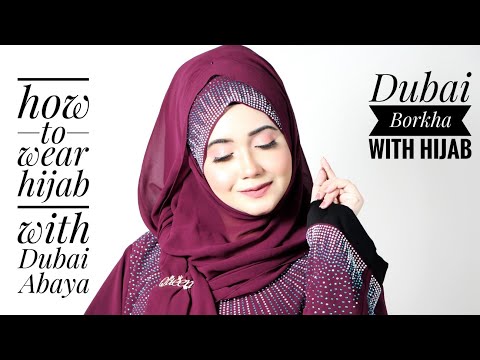 How To wear Hijab with Dubai Abaya/Borka | Simple yet elegant Hijab  Tutorial 🎀 - YouTube