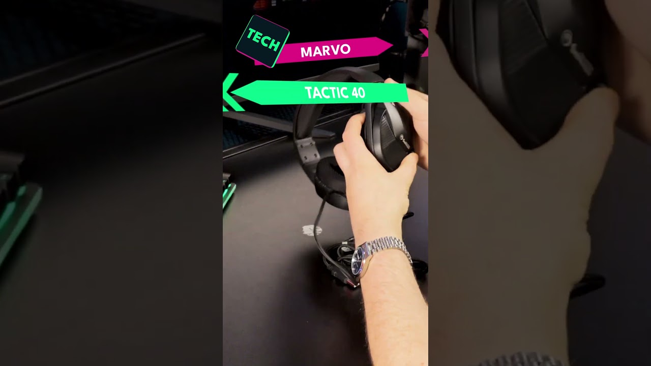 Marvo Tactic 40 Gaming Headset, RGB, Lightweight, Clean Sound 