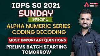 IBPS SO 2021 SUNDAY SPECIAL ALPHA NUMERIC SERIES CODING DECODING