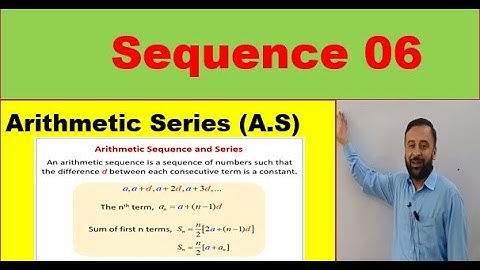 SEQUENCE 06|| Arithmetic Series (A.S)|| In URDU/HINDI