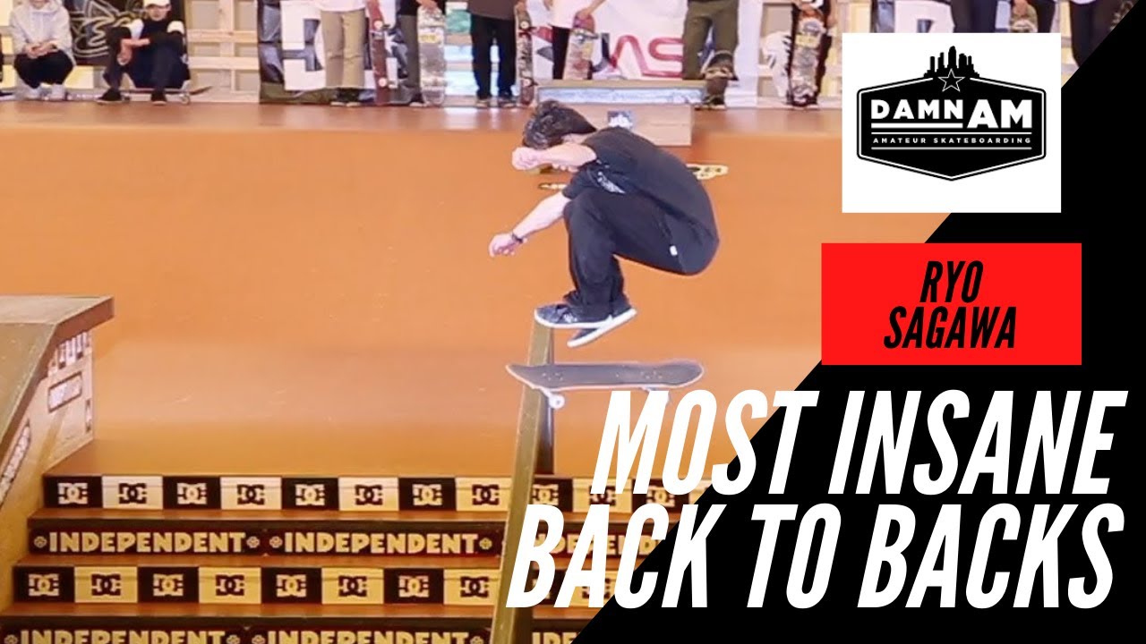 MOST INSANE BACK TO BACKS EVER FROM ONE SKATER DURING BEST TRICK JAPAN RYO SAGAWA