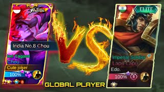 GLOBAL PLAYER EDO VS CUTE JOKER || GAME ON 🔥🔥 || WORLD top chou || exp LapuLapu  VS CHOU || mlbb