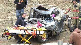 Terrifying Hit at the Demolition Derby Consolation Heat 2 Compact Cars Deadman Derby Buried Alive 4