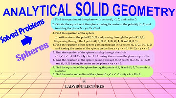 Analytical Geometry  of #3D classroom video 3|#SolvedProblems based on various equations of spheres