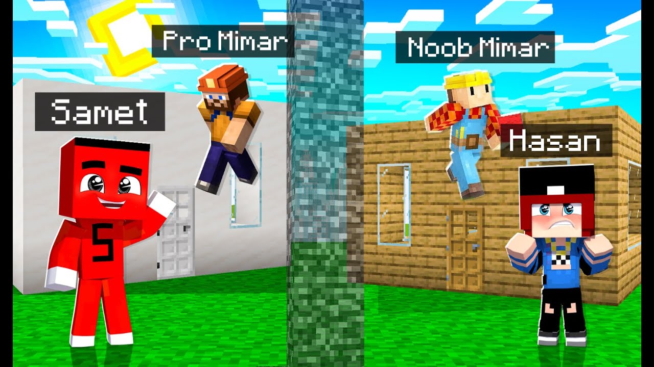 HASANI YAPI KAPIŞMASINDA NOOB MİMAR İLE TROLLEDİM !! - Minecraft