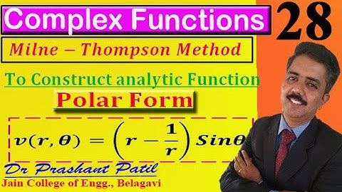Construction of analytic function | Polar Form | Complex Analysis | 18mat41 | Dr Prashant Patil