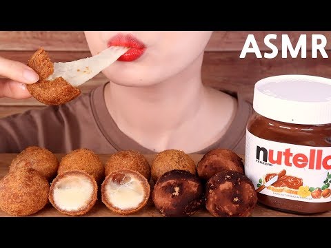 ASMR NUTELLA+CHEESEBALL eating sounds MUKBANG누텔라+치즈볼 먹방咀嚼音ヌテラとチーズボールを食べる