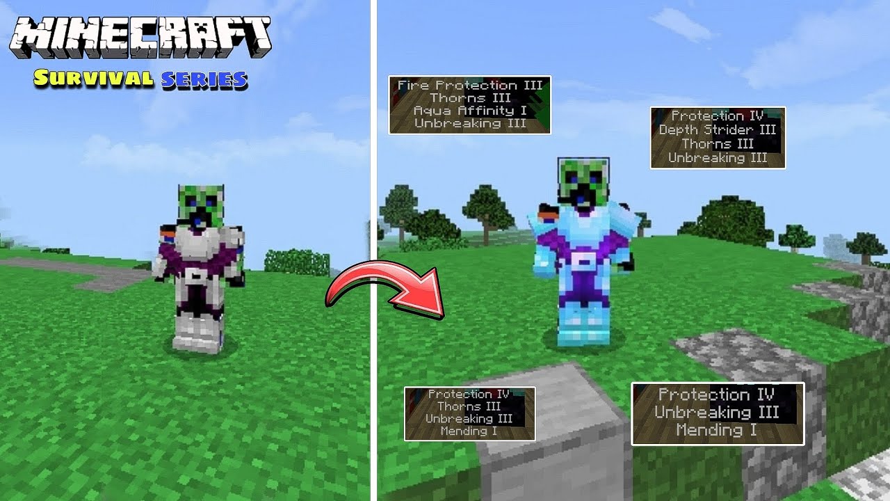 Making Full Enchanted Diamond Armor And Tools In Minecraft Survival (#4 ...
