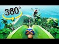 Vr virtual reality 360 waterslide in a tropical paradise