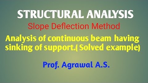 Lect-64#Analysis of continuous beam having sinking of support