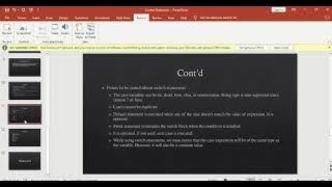 Control Structure (Switch) - PART - II