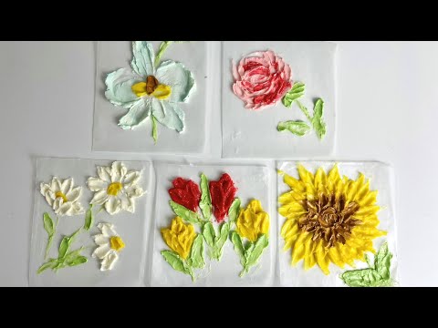 Palette Knife Painting Flowers with Butter Cream tutorial