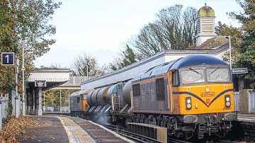 (HD) GBRf class 69001 & 69002 coast through Broadstairs on 3W74 RHTT! 10/11/21