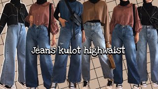 SHOPEE HAUL JEANS KULOT HIGHWAIST 100ribuAN RECOMEND