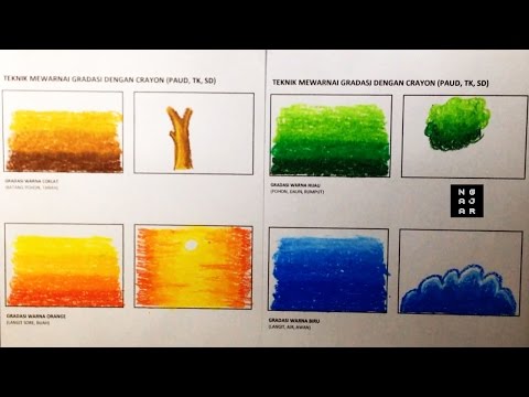 Belajar mewarnai gradasi dengan crayon (teknik dasar