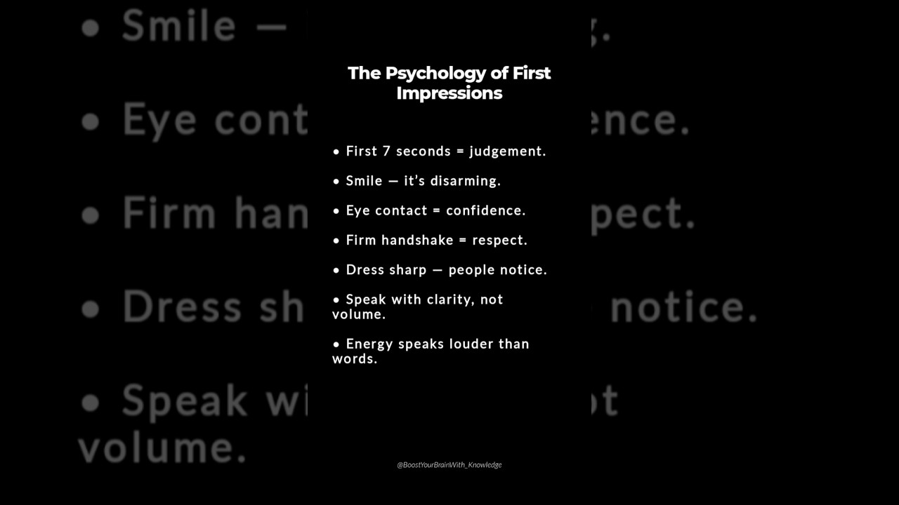 The Shocking Psychology Behind First Impressions! The Shocking Psychology Behind First Impressions!