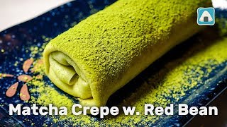 Matcha Green Tea Crepe with Red Bean Whipped Cream