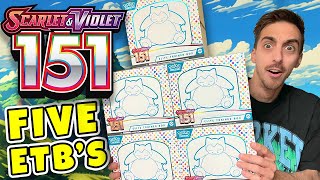 Opening Five NEW Scarlet & Violet 151 Elite Boxes!