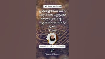 الآية (19)من سورة النمل... القارئ الشيخ عبد الرحمن السديس.