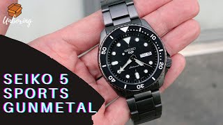 Unboxing Seiko 5 Sports Gunmetal Stainless Steel SRPD65K1 - YouTube