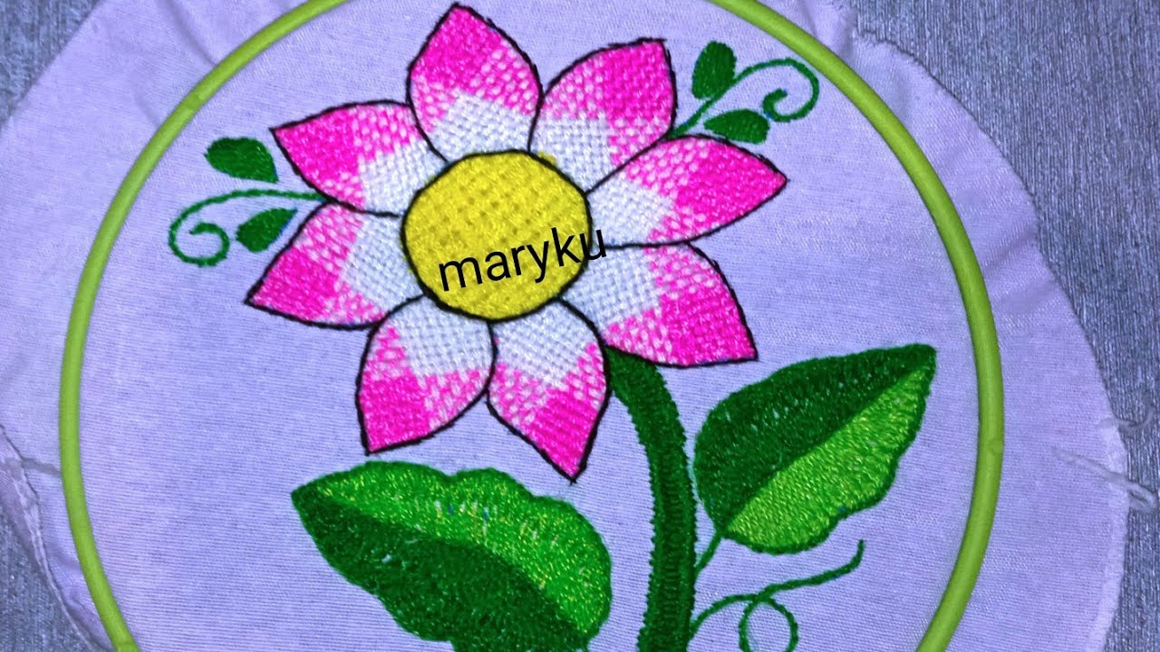 Bordado para flor y todo diseño paso a paso puntada increíble 😍😍🦋