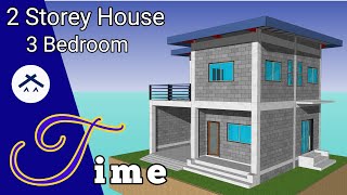 Simple House Design - 3 Bedroom House (64 Square Meters)