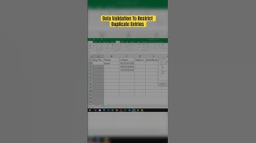 Data validation to restrict duplicate entries #shortvideo #viralvideo #datavalidation #excel #reels