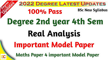 4sem maths important model paper Real Analysis very imp model paper questions degree maths 2022
