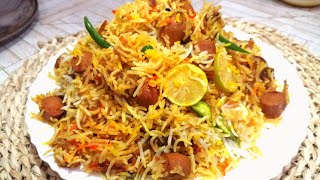 Chicken Sausage biryani recipe | hotdog rice recipe