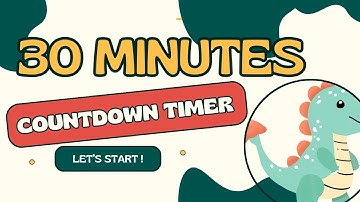 🦖 Dinosaur countdown timer from 30 minutes to zero in minutes and seconds / 1.800"