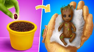 12 Trucos y Manualidades para Bebé Groot \/ ¡Bebé, Cuna y Más Cosas en Miniatura!