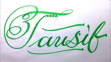 Tausif Name Signature Calligraphy Status | How to Cursive write with cut Marker #tausif @Tausif