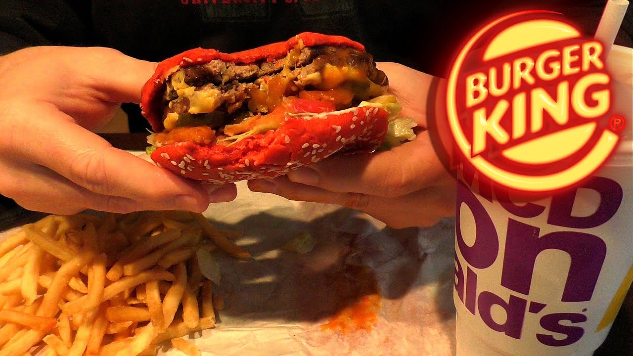 ASMR: Eating Burger King's Angriest DOUBLE Whopper! (No talking, Pig out!)