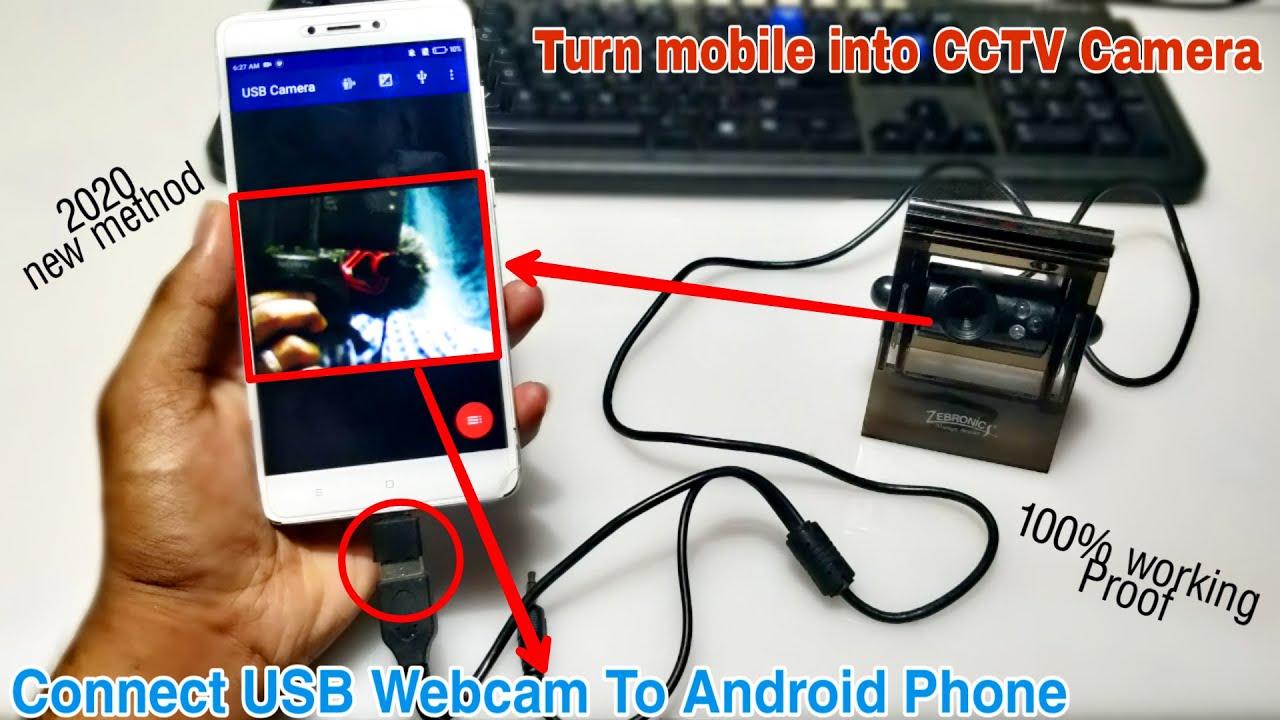 How to Connect USB Webcam to Android phone connect external to android smartphone - YouTube