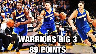 Stephen Curry, Kevin Durant, & Klay Thompson Put Up 89 Points