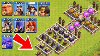 Who Can Survive This Difficult Trap on COC? Clash of Clans Trap VS Troops #11