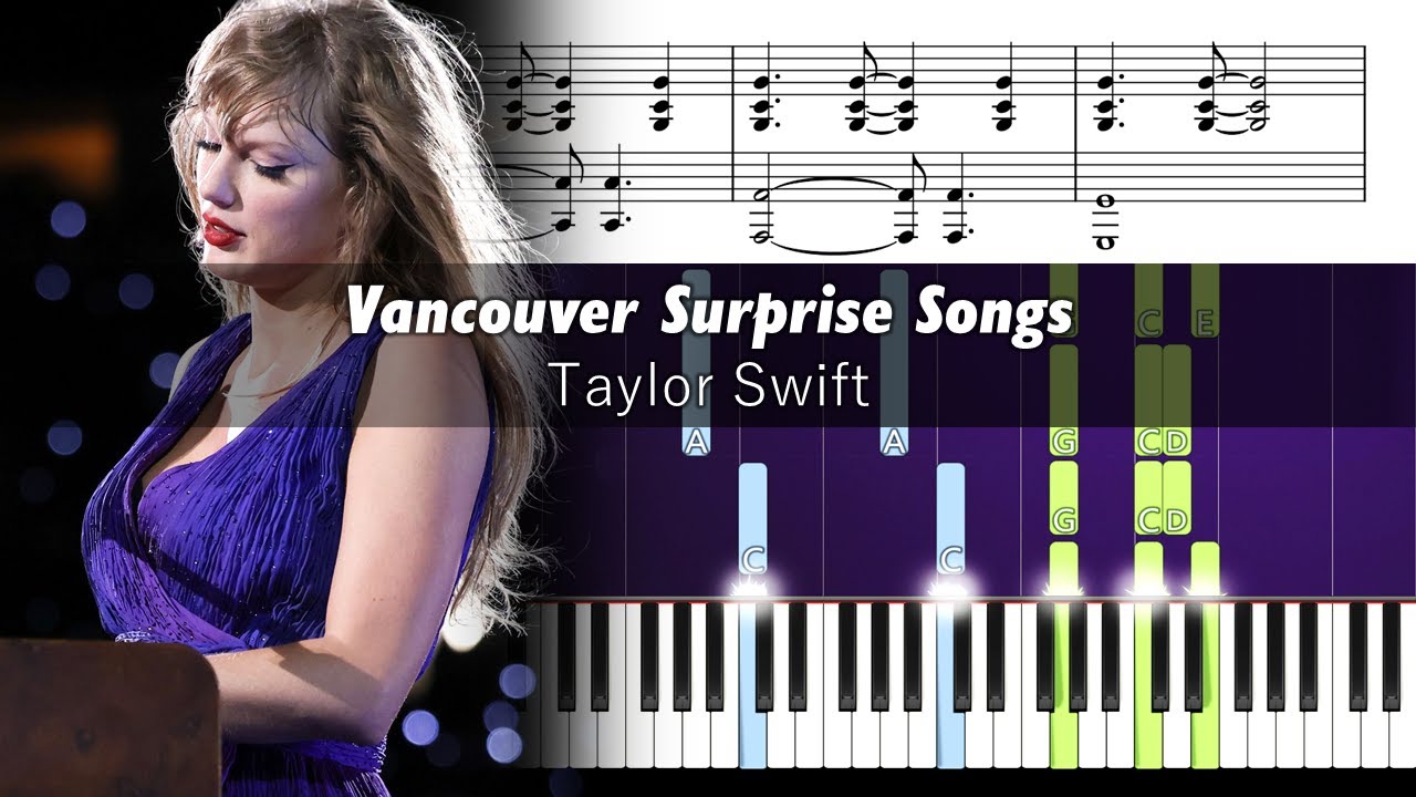 Taylor Swift - Vancouver Surprise Songs - Accurate Piano Tutorial with Sheet Music