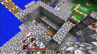 Minecraft - Automated piston-based cobblestone wall builder prototype