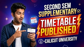 Second sem Supplementary Exam Timetable Published #calicutuniversity #secondsemester