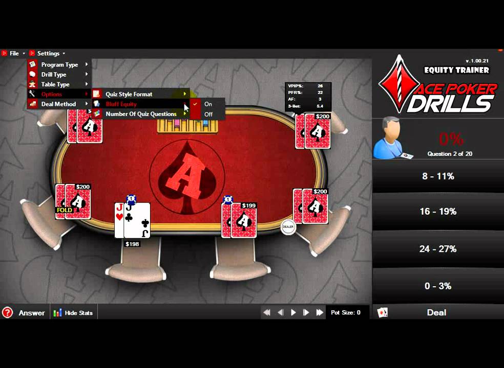 Ace Poker Drills Equity Trainer