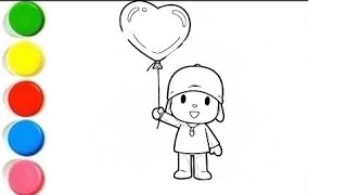 Pocoyo Drawing and Coloring Tutorial 🌈 Fun Art #pocoyo #pocoyodrawing #elly #pocoyo #easydrawing #yt