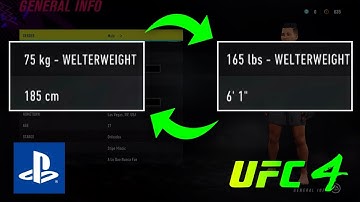 How to Switch Between (ft/lbs) and (cm/kg) in UFC 4 [PlayStation]