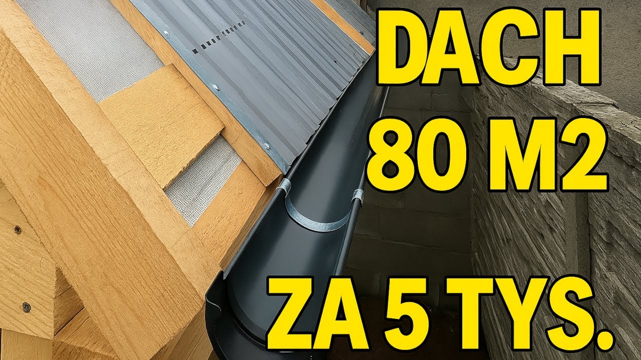 141. Wiata na traka: montaż obróbek, blachy trapezowej oraz rynien