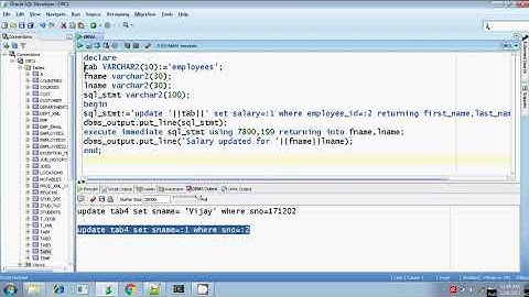 Oracle execute immediate dynamic sql update return720P HD