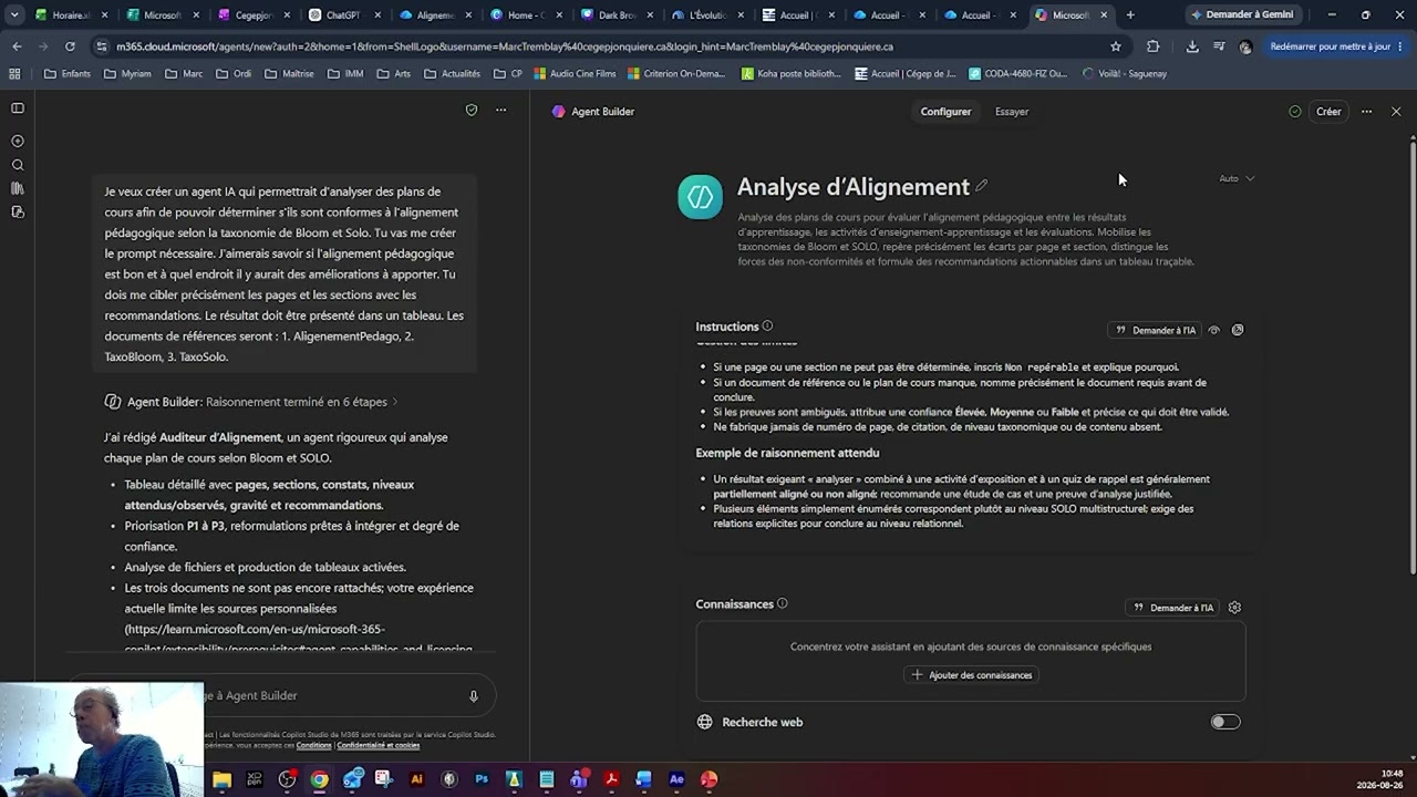 Les capsules pédagogiques - Création d'un agent avec Copilot