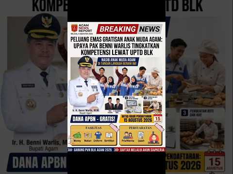 BREAKING NEWS: PELUANG EMAS GRATISAN ANAK MUDA AGAM