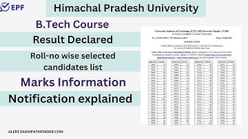 Himachal Pradesh University || B.Tech Course || Result Declared || ADMISSION ||