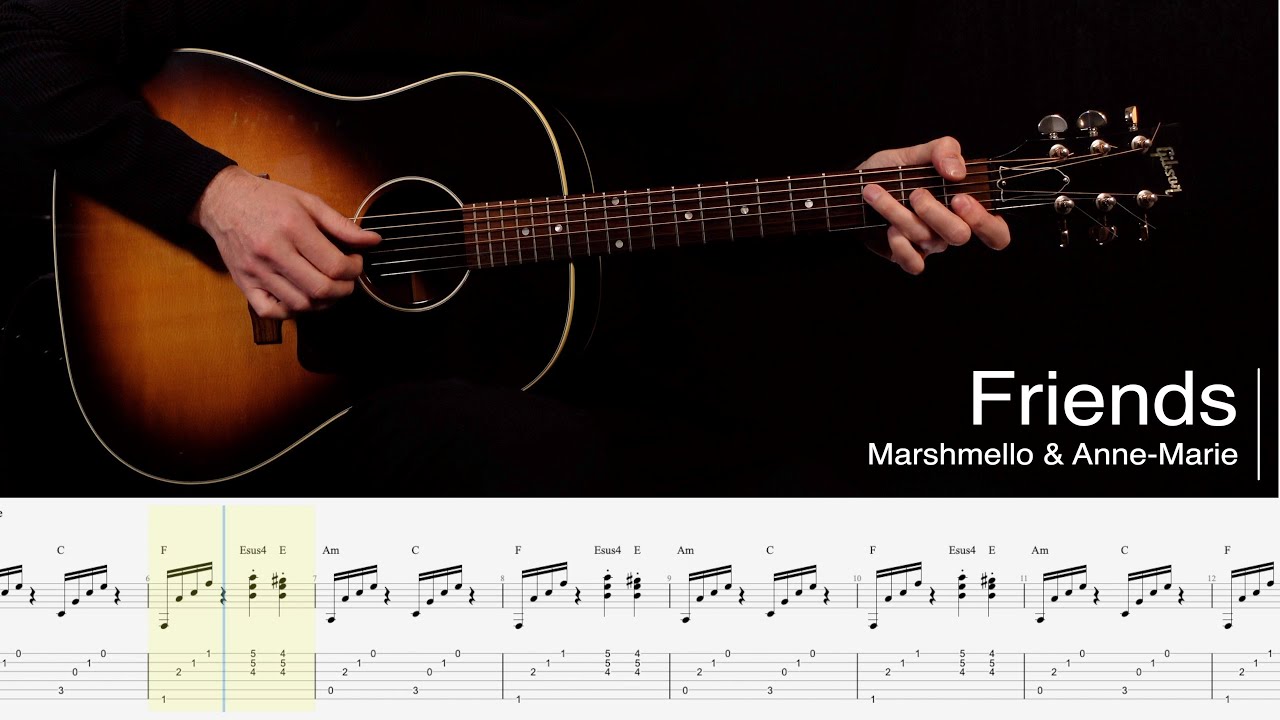 FRIENDS - Marshmello & Anne-Marie (Guitar Cover with TABS).